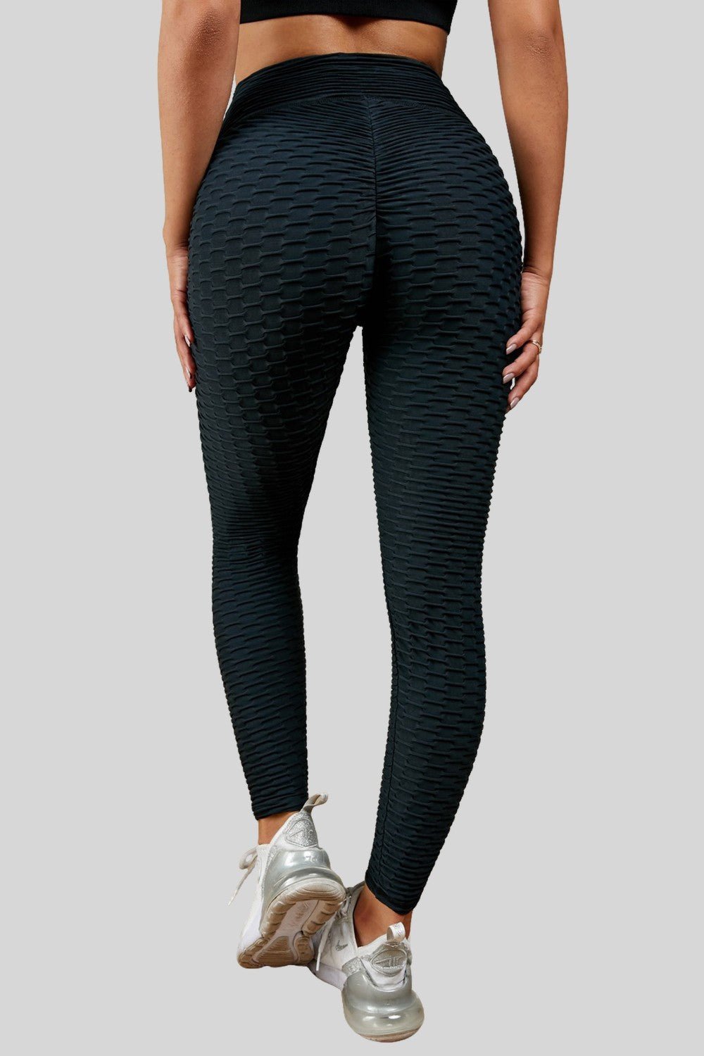 High Rise Textured Active Leggings-active wear-ONVOILA