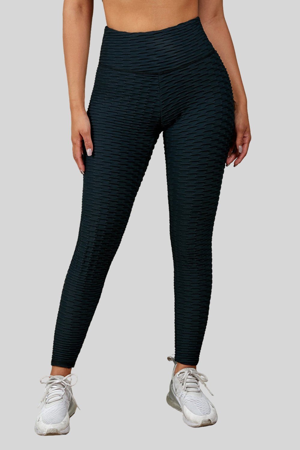 High Rise Textured Active Leggings-active wear-ONVOILA