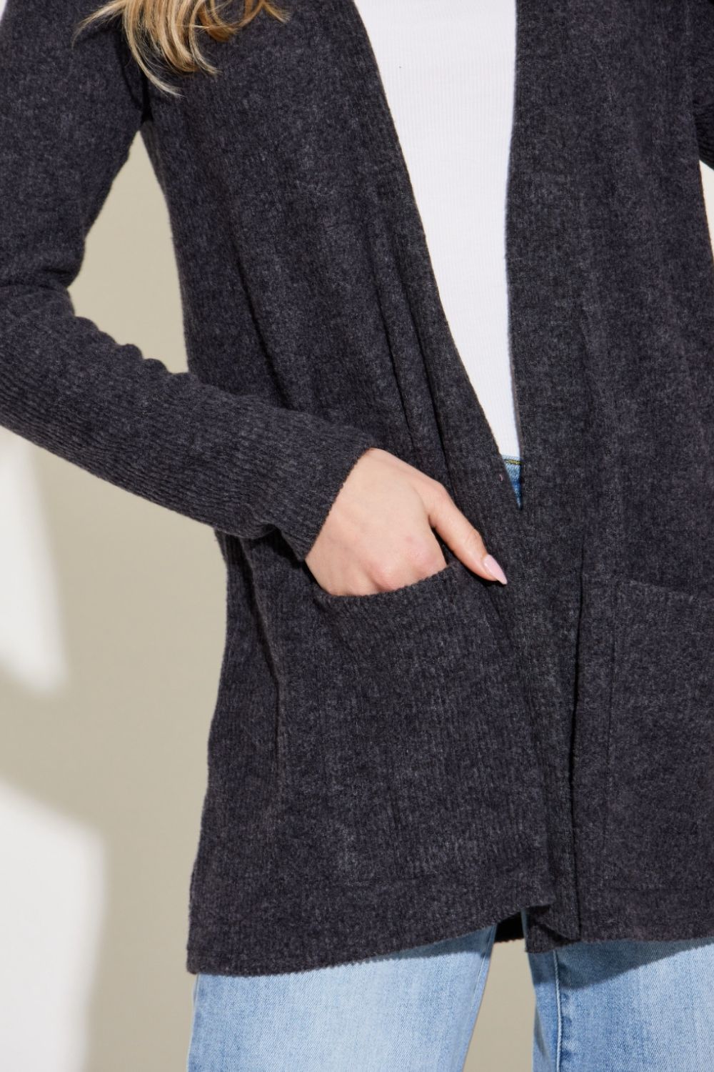 Open Front Long Knit Cardigan-Coats & Jackets-ONVOILA