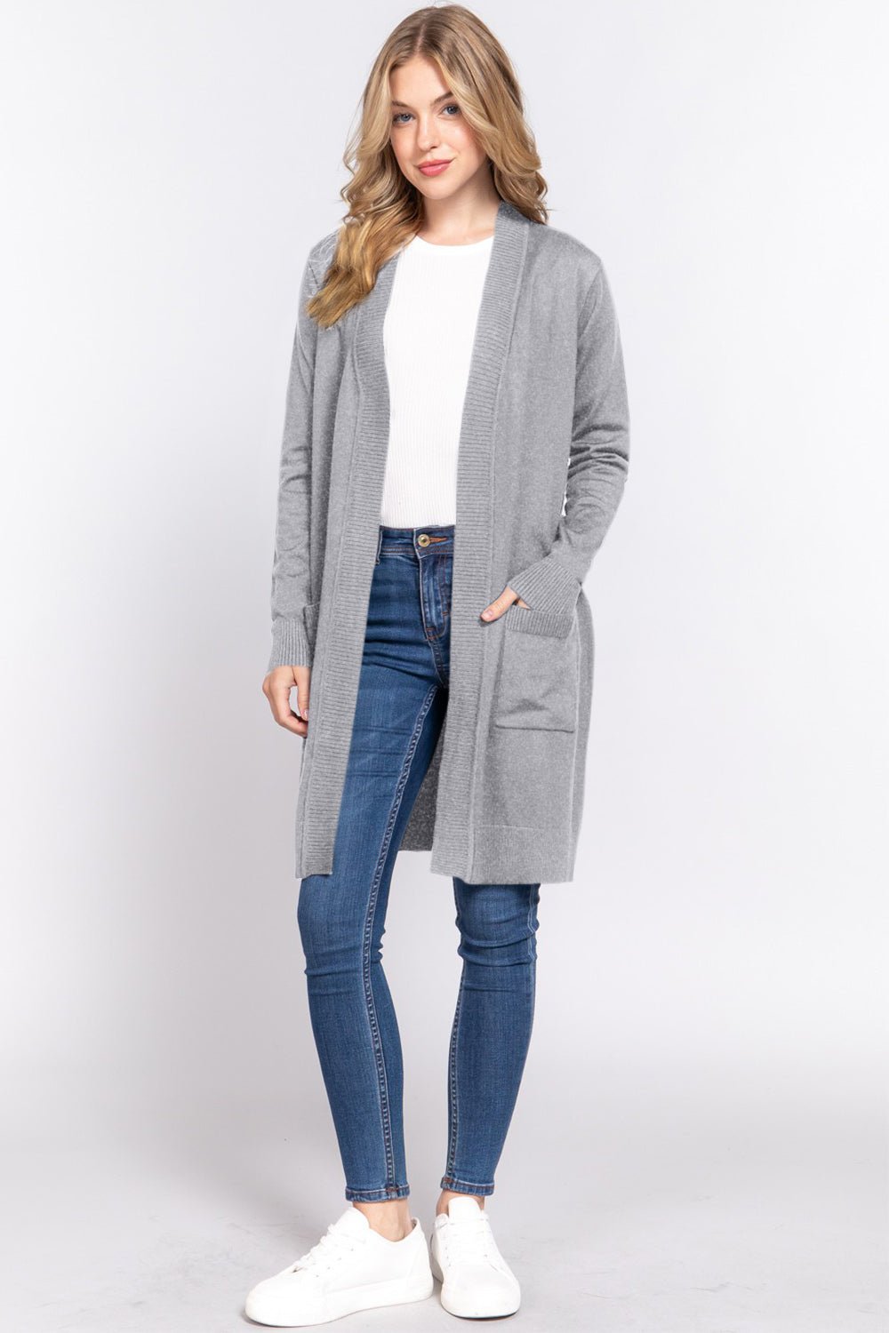 Luxe Layered Bliss: Open Front Knit Cardigan | Women's Fashion-Coats & Jackets-ONVOILA