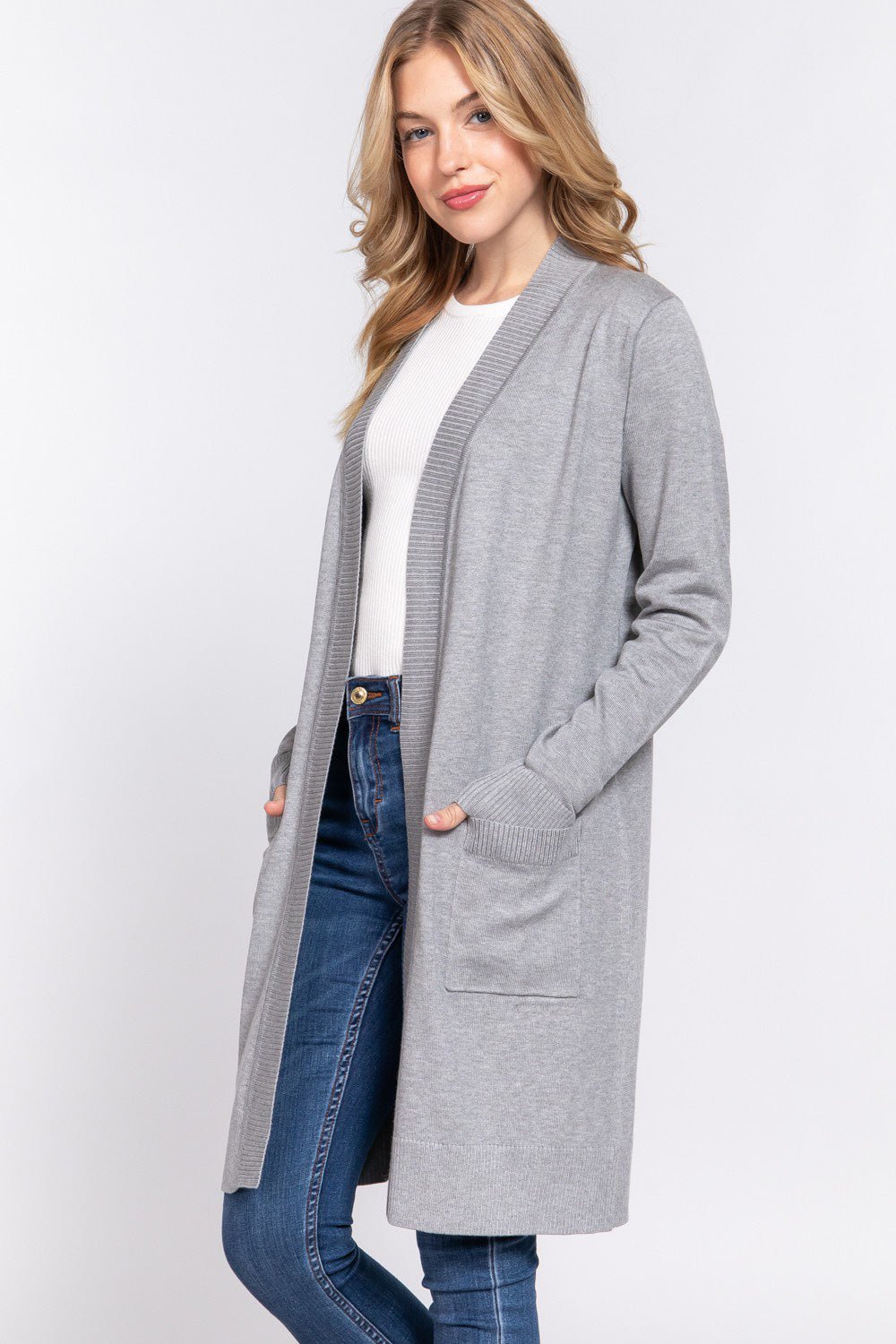 Luxe Layered Bliss: Open Front Knit Cardigan | Women's Fashion-Coats & Jackets-ONVOILA