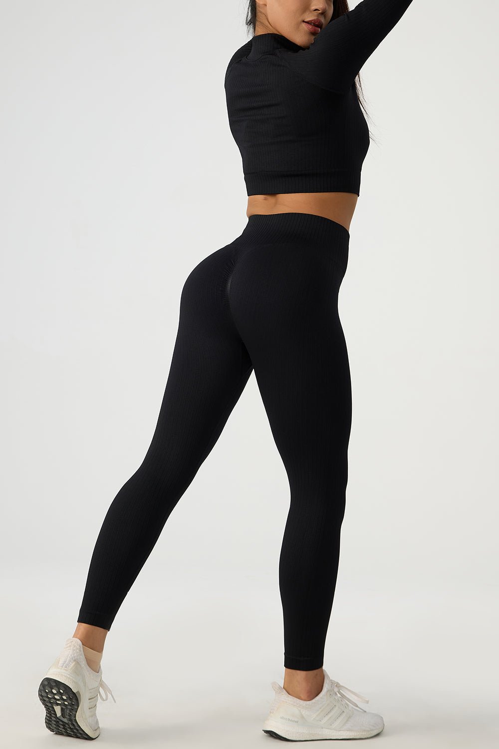 Quarter Zip Raglan Top & High Waist Leggings Active Set-active wear-ONVOILA