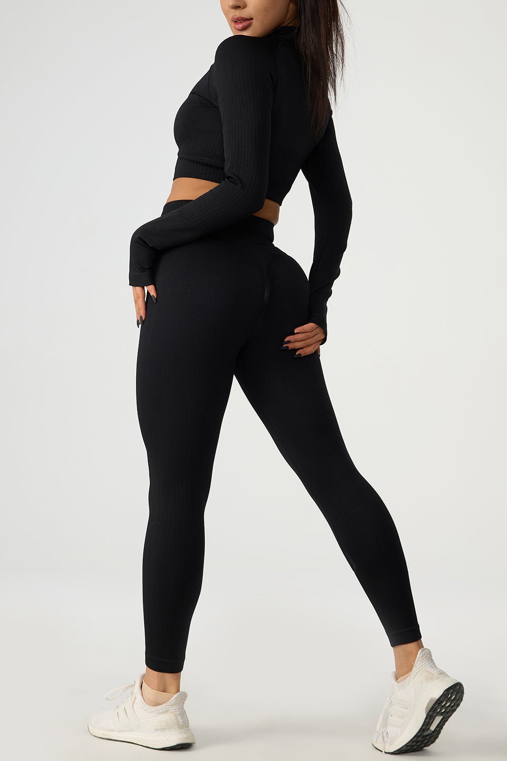 Quarter Zip Raglan Top & High Waist Leggings Active Set-active wear-ONVOILA